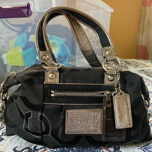 Black poppy coach purse